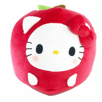 小禮堂 Hello Kitty 蘋果造型絨毛抱枕 靠墊 玩偶 娃娃 (紅)