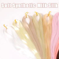 80cm Rambut Diy Wig Handmade Hook Wefts rambut Anti-Mohair Bjd Dolls Rambut palsu hitam BJD SD Doll