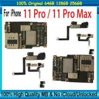 Unlocked For iPhone 11 Pro Max 256gb Motherboard With Face ID 64GB Mainboard Clean iCloud For iPhone 11 Pro 512gb Logic Board