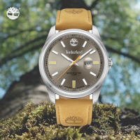 【Timberland】ORFORD系列 拓荒者腕錶 皮帶-銀灰/小麥黃45mm(TDWGB0010803)