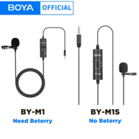 BOYA 3.5mm TRRS Lavalier Lapel Microphone BY-M1/BY-M1S for iphone Xiaomi Smartphone PC Camera Recording Youtube Live Streaming