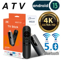 ATV 4K MX10 Mini TV Stick Smart Media Player H618 Android 13 Quadcore HD 2G 16G TV Box 2.4G 5G Dual Wifi TV Receiver For Youtube
