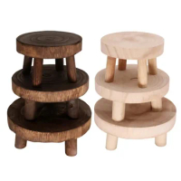 Wooden Plant Stand Flower Pot Base Holder Stool For Indoor Outdoor Flower Pot Stand Free Standing Bonsai Holder Home Balcony
