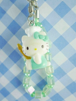 【震撼精品百貨】Hello Kitty 凱蒂貓~kitty限定版手機吊飾-法國麵包(側坐綠珠珠)