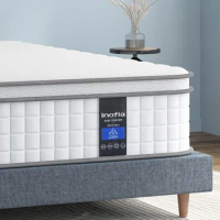 Inofia Queen Mattress, 10 Inch Queen Size Mattresses, Layers of Cool Memory Foam with Motion Individually Pocket Coils