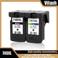 vilaxh PG740 CL741 pg740 Ink Cartridge Compatible for Canon PIXMA XM377 MX517 MX437 MX377 MG227 MG3170 MG2170 MG4170 Printer