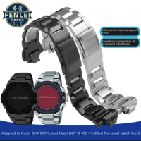 Solid Precision steel Watchband For Casio Watch strap G-Shock Stainless steel heart GST-B400 Series Men Wristband bracelet 14MM