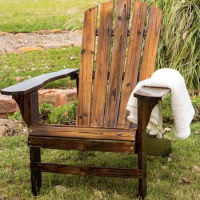 Wholesale Carbonized Adirondack Chair Chinese Fir Wood Lounge Chair Outdoor Chair