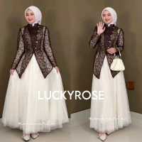 Nersa Outer Tunik Janggan Kebaya Brukat Tille Brokat Lengan Panjang Kebaya Tunik atasan outher bruka