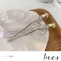 【INES】玫瑰髮簪 花朵髮簪/法式浪漫玫瑰花朵造型髮簪(2色任選)