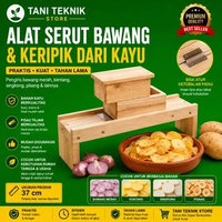 Alat Serut Bawang & Keripik dari Kayu – Pengiris Bawang Merah, Kentang - Bisa Atur Ketebalan Serut B