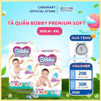 bỉm Tã Bỉm Quần Bobby Premium Soft Mỏng ,Thấm Hút Nhanh Chống Hăm Hiệu Quả M64/L60/ XL56/XXL52