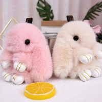 2026 Wholesale Mini Bowknot Bunny Pretend Dead Bunny Pendant Bag Charm Car Keychain Cute Bunny Imita