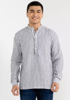 FIDELIO Fidelio Cotton Linen Stripes Long Sleeve Shirt