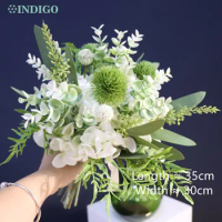 INDIGO-Handmade Purple Hydrangea Bouquet, Anthurium Tulip Rose, Wedding Bride Holding, Artificial Flower, Christmas Decor, Event