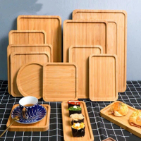 木質托盤創意披薩竹木茶盤日式長方形用蛋糕實木頭水盃盤木製