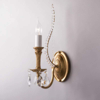 法式復古客廳水晶壁燈 公主房臥室床頭燈綁珠做舊金色玄關墻壁燈