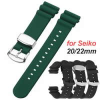 22mm 20mm Silicone Bracelet for Seiko SKX007 SKX009 Diving 007 Abalone Canned Quick Release Replacement Strap Resin Wristband