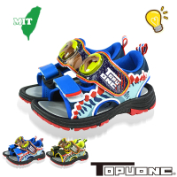 【TOPU ONE】17-22cm兒童鞋 電燈涼鞋 休閒鞋 恐龍輕量減壓防臭(藍&amp;綠色)