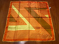 Vintage Totes Rain Scarf 1970s MOD Water Repellent Orange Yellow Brown NOS