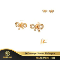 SUBENG EMAS RIBBON STONE ELEGANT VIRAL FASHION 17K - SUMBER MAS 1.8 GR