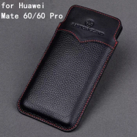 Luxury Genuine Leather Pouch for Huawei Mate 60 Case Handmade Phone Carcasa for Huawei Mate 60 Pro Skin Mate 60Pro+ Funda Coque