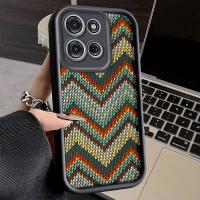 Sarung Telefon Gelombang Berkait, Warna, Untuk Motorola Moto G75, Perlindungan Jatuh, Kalis Kejutan,