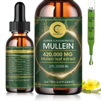 (bndgszkbdajqgqc)Mullein Leaf Drops for Lungs - Mullein Leaf Extract & Marshmallow Root for Lung Cle