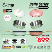 Bella series Wok + Lid + Steamer | Panci Kukus Granite Coating Greblon
