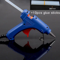 1 set 20W 100~240V Hot Melt Glue Gun with 10 Pcs 7*270mm Glue Stick Mini Guns Thermo Electric Heat Temperature Tool for toys diy
