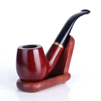High Quality Redwood Wood Pipes Activated Carbon Double Filter Smoking Pipe Herb Tobacco Pipe Cigar Grinder Smok Narguile