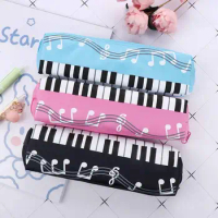 Bag Single Layer Oxford Cloth Music Box Musical Pencil Cases Piano Note Pencil Bag Student Pencil Case Musical Note Piano Pouch