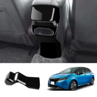 For Nissan Note E13 2020 2021 2022 ABS Carbon Fiber Rear Seat Air Condition Outlet Cover Anti kick Frame Trim Accessories