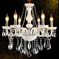 歐式田園奶白蠟燭水晶吊燈簡約現代客廳大廳臥室燈餐廳過道水晶燈