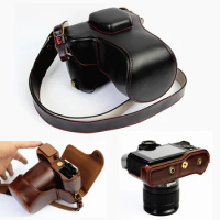 Portable PU Leather case Camera bag For Fujifilm XT30 X-T30 T30 XT30II Camera Cover pouch With Battery Opening Shoulder strap