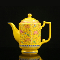 琺瑯彩大號茶壺陶瓷干泡盤茶具套組 家用小單壺復古泡茶器