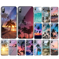Palm Summer Beach Sea Glass phone case For Samsung S24 S23 S22 S21 S20 Ultra S20 S22 S21 S10E S20 FE S24 Plus