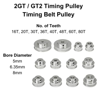 2GT GT2 Timing Pulley 16T/20T/30T/36T/40T/60T GT2 Pulley Timing Belt Pulley - 5mm/6.35mm/8mm Bore -