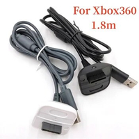 1.8m USB Charging Cable for XBOX360 Wireless Controller Gamepad Charging Joystick Connection Accessory with Magnet ring