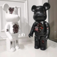 Oversize 1000% Bearbrick Figurine Large Corrosion Crystal Violent Bear Statues Home TV Cabinet Decor Sculpture Bear Ornaments