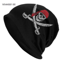 PIRATE FLAG Men Women's Beanie Hats Jolly-Roger-Pirate-Skull Knitted Hat Hip Hop Earmuff Bonnet Street Skullies Beanies