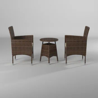 Patio Chairs,3 Piece Wicker Patio Set with Seat Cushion PE Rattan Bistro Patio Chairs,Garden Sets,Sillas De Terraza Y Jardin