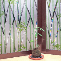 【meiwa】日本製造抗UV可變色節能靜電窗貼(竹林風情- 92x500公分)