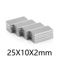 25x10x2mm block crafts Magnets Neodymium magnetic 25mm*10mm*2mm Cuboid Magnet Strong N35 micro Magnets 25*10*2mm