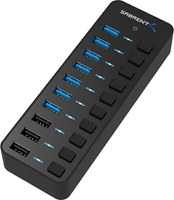 [2美國直購] 集線器 Sabrent HB-B7C3 60W 10-Port USB 3.0 Hub Includes 3 Smart Charging Ports with Individual Power Switches  (HB-B7C3)