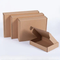 20pcs Kraft Paper Packaging Box Corrugated Paper Thick Paper Express Transport Packing Fold Aircraft Boxes Packaging Box