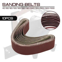 30mm x 580mm Sanding Belts 10pcs 60 to 1000 Grit For Belt Sander Attachment Use Motor/Angle Grinder