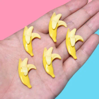 100Pcs/lot Mini Banana Slime DIY Resin Accesorios Toy Slime Supplies Filler for Clear Fluffy Slime Gift Toy for Children Adult