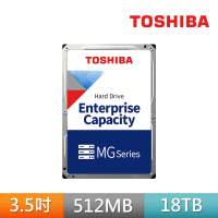【TOSHIBA 東芝】18TB 3.5吋 SATAIII 7200轉 512MB 企業級 內接硬碟 五年保固(MG09ACA18TE)