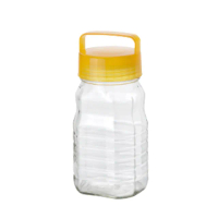 【ADERIA】日本進口長型梅酒醃漬玻璃罐1.2L(黃)
